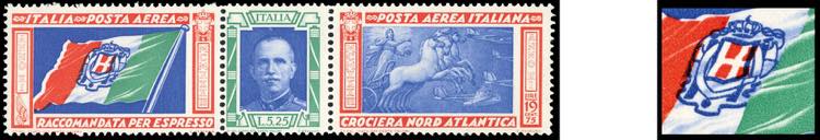 1933 - 5,25 + 19,75 lire Trittico, ... 