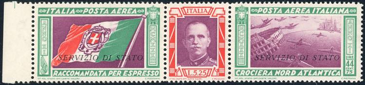 1933 - 5,25 + 44,75 lire trittico ... 