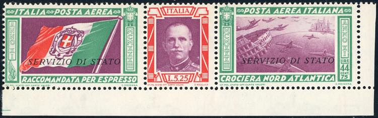 1933 - 5,25 + 44,75 lire Trittico ... 