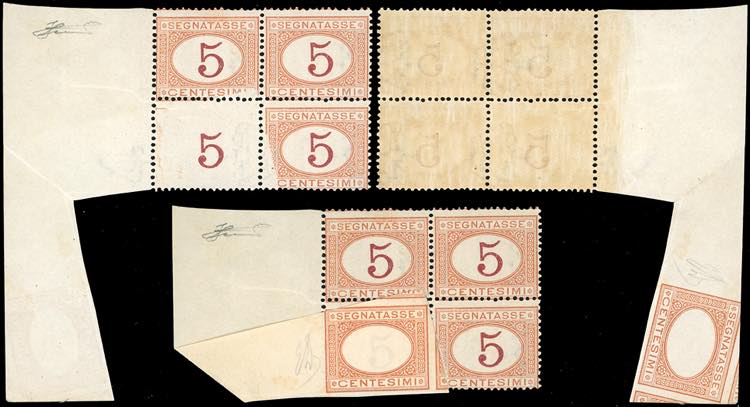 1890 - 5 cent. arancio e carminio, ... 