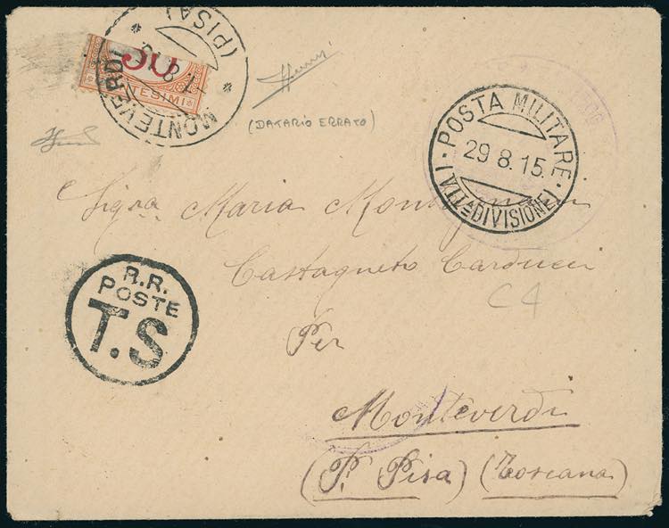 1915 - 30 cent. arancio e carminio ... 