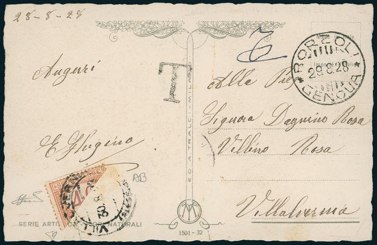 1928 - 40 cent. arancio e carminio ... 