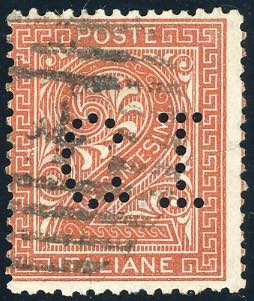 1887 - 1 cent. su 2 cent. rosso ... 