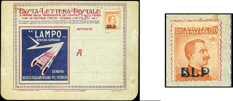 1921 - 20 cent., soprastampa BLP ... 