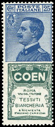 1924 - 25 cent. Coen (5), gomma ... 