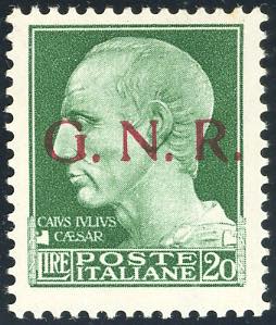 1943 - 20 lire soprastampa G.N.R. ... 