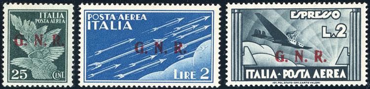 1943 - 25 cent., 2 lire azzurro, 2 ... 