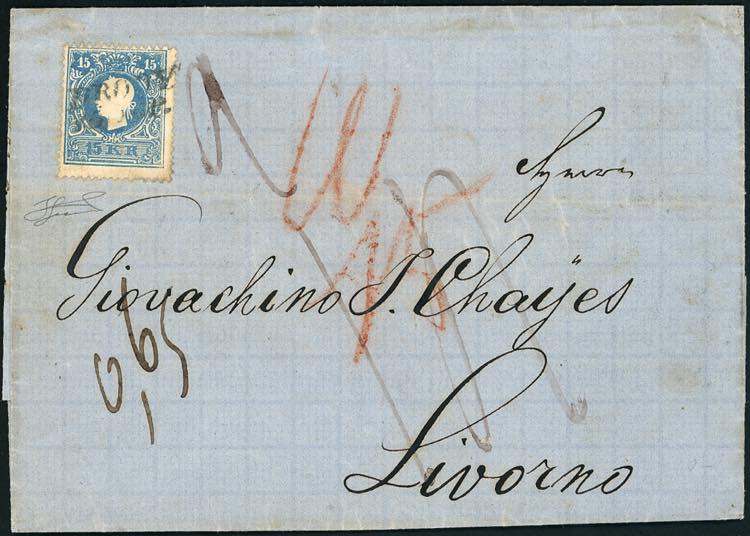 1859 - 15 Kr. azzurro, II tipo ... 