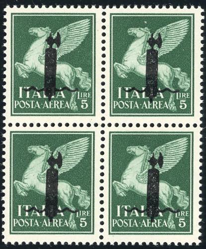 POSTA AEREA 1944 - 5 lire verde, ... 
