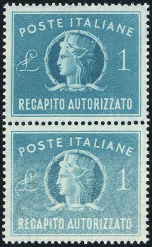 1947 - 1 lira verde azzurro, ... 