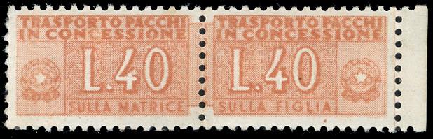 1953 - 40 lire arancio e bruno, ... 