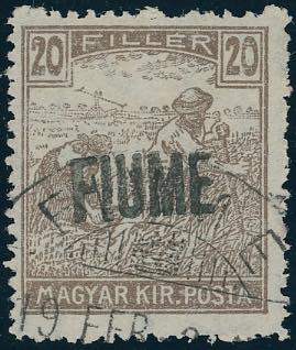 FIUME 1918 - 20 f. soprastampato a ... 