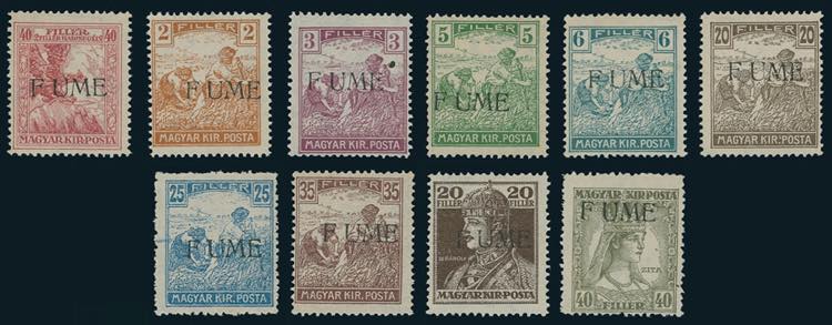 FIUME 1918 - I 10 valori noti con ... 