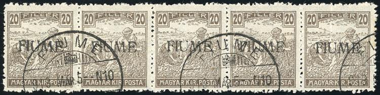 FIUME 1918 - 20 f., soprastampa a ... 