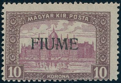 FIUME 1918 - 10 k., soprastampa a ... 