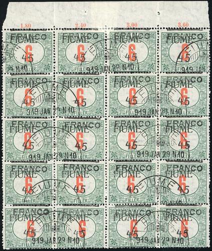 FIUME 1919 - 45 f. su 6 f. ... 