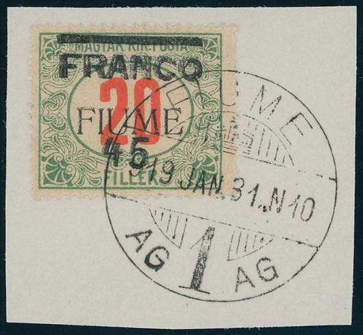 FIUME 1919 - 45 cent. su 20 f. ... 