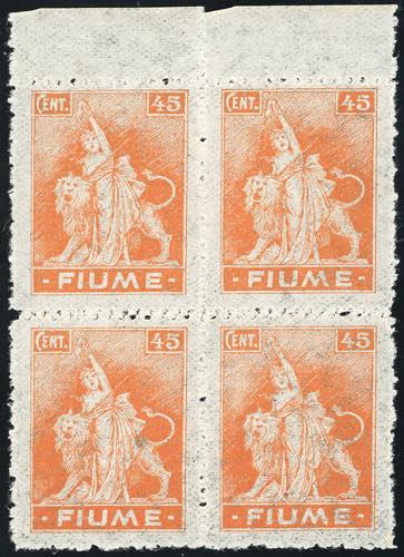 FIUME 1919 - 45 cent. Allegorie e ... 