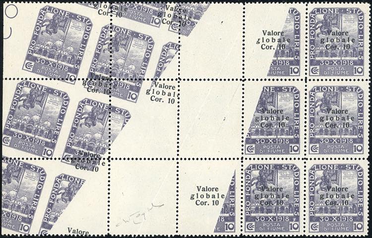 FIUME 1920 - 10 c. Valore globale, ... 