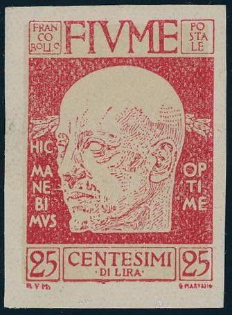 FIUME 1920 - 25 cent. carminio ... 