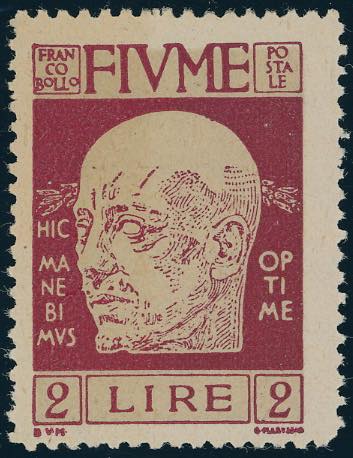 FIUME 1920 - 2 lire rosso ... 