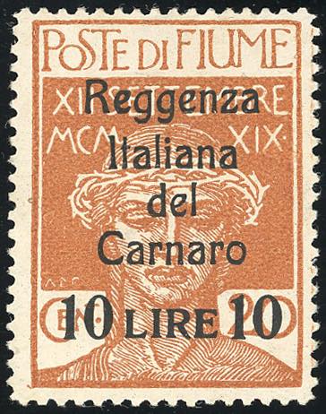 FIUME 1920 - 10 lire su 20 cent. ... 