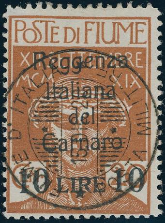 FIUME 1920 - 10 lire su 20 cent. ... 