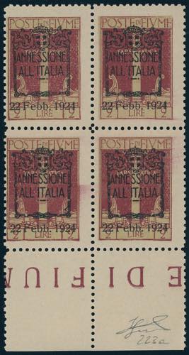 FIUME 1924 - 2 lire bruno carminio ... 