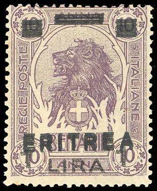 1922 - 1 lira su 10 a. Leoni, ... 