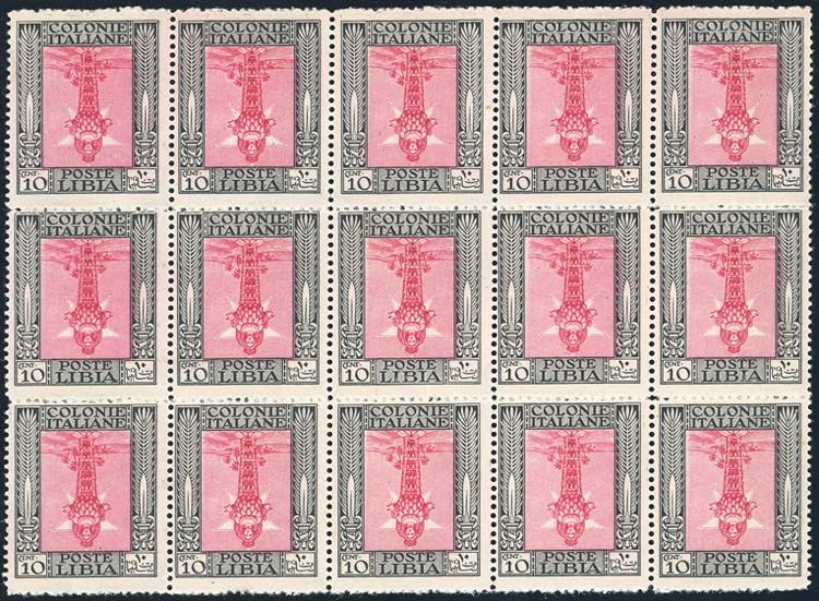 1924 - 10 cent. nero e carminio ... 