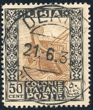 1924 - 50 cent. nero e bruno ... 