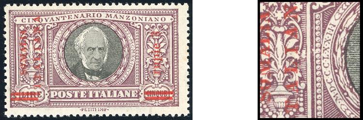 1924 - 3 r. su 5 lire Manzoni, ... 