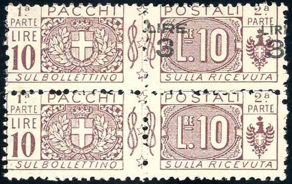 1925 - 3 lire su 10 lire, coppia ... 