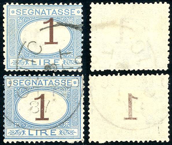 1870 - 1 lira azzurro chiaro e ... 