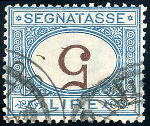 1870 - 5 lire azzurro e bruno, ... 