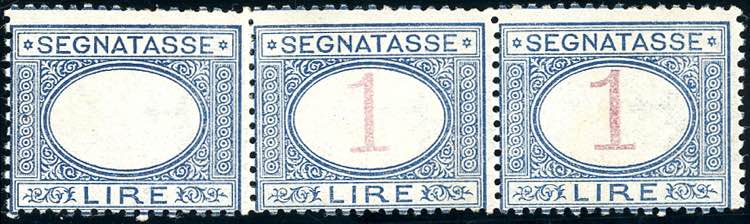 1890 - 1 lira azzurra e carminio, ... 