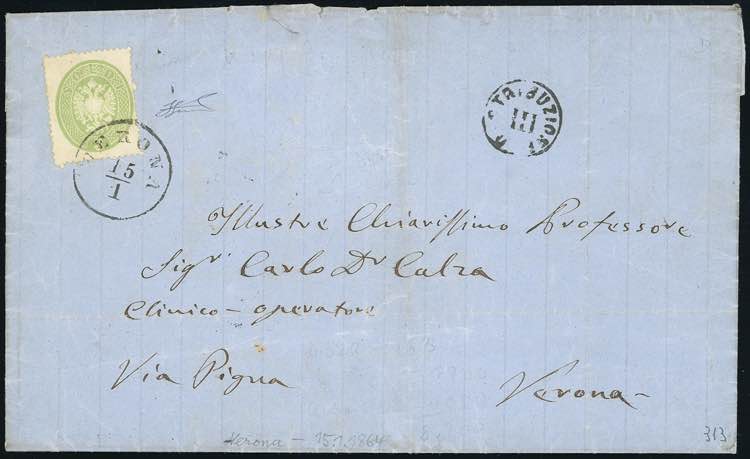1864 - 3 soldi verde, dent. 14 ... 
