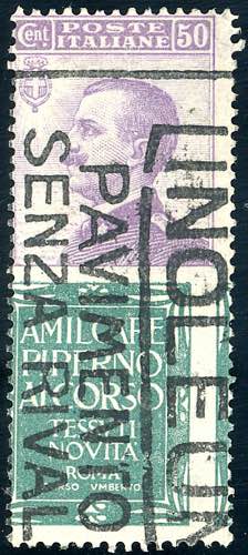 1924 - 50 cent. Piperno, vignetta ... 