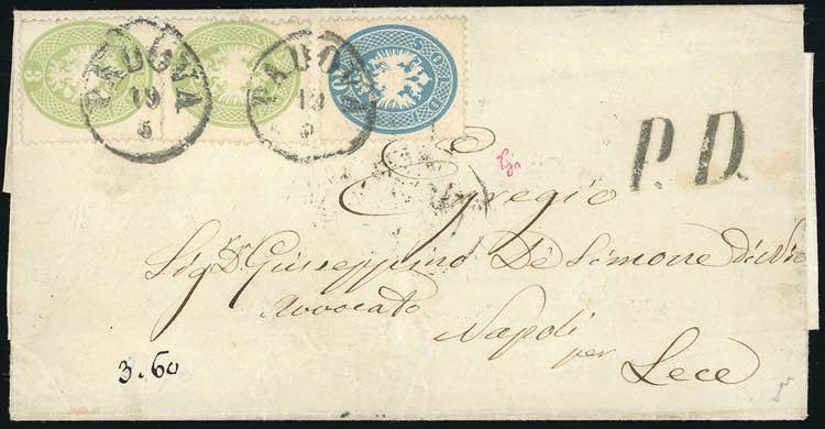 1864 - 3 soldi verde, due ... 