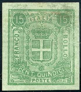 1863 - 15 cent. verde su carta ... 