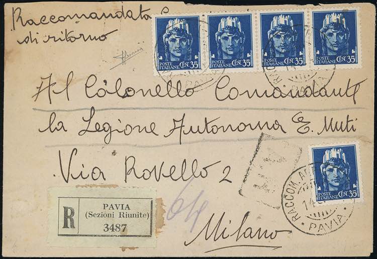 1944 - 35 cent. azzurro Imperiale ... 