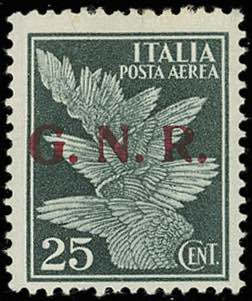 1943 - 25 cent. soprastampa G.N.R. ... 