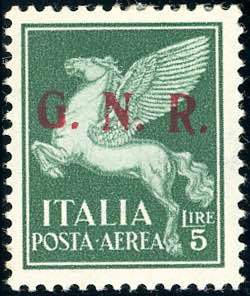 1943 - 5 lire soprastampa G.N.R. ... 