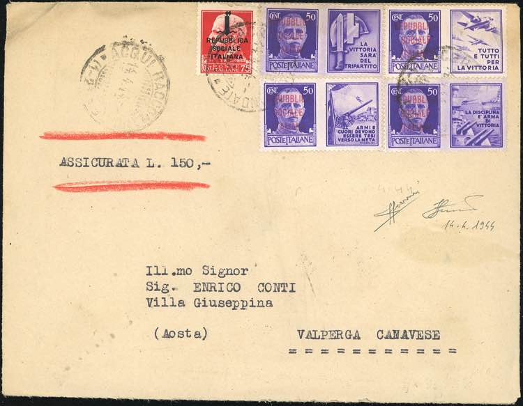 1944 - 50 cent. violetto, Marina, ... 