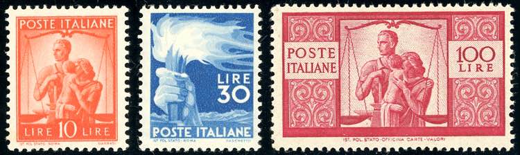 1945/48 - 10  lire arancio, 30 ... 
