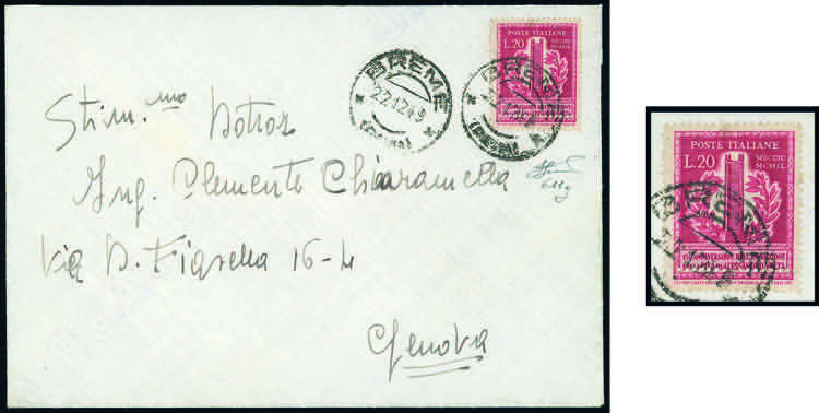 1949 - 20 lire Volta, doppia ... 