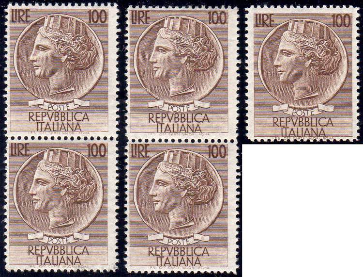 1954 - 100 lire Turrita, filigrana ... 