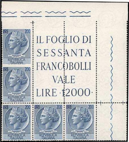 1954 - 200 lire Turrita, filigrana ... 