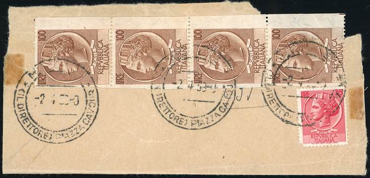 1955 - 100 lire Turrita, filigrana ... 