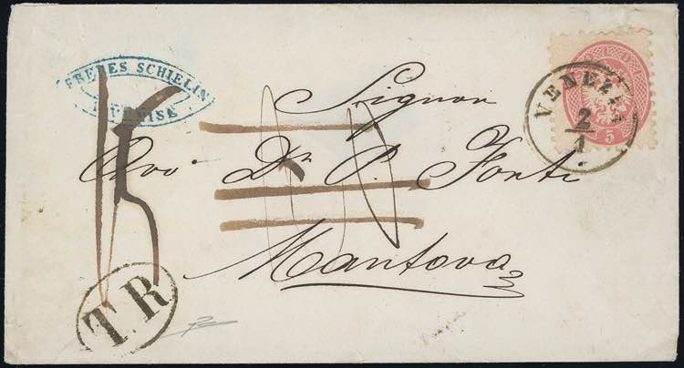 1864 - 5 soldi rosa, dent. 9 1/2 ... 